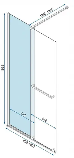 Душова стінка Rea Cortis 100 black REA-K7740 - фото 7