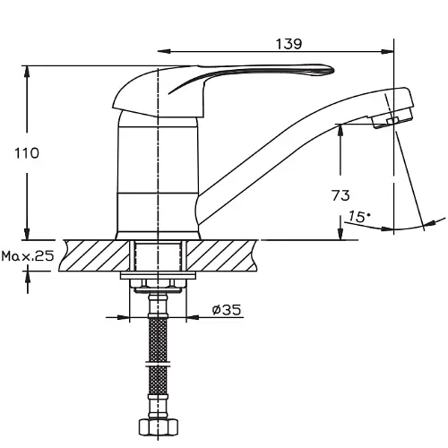 Змішувач для кухні Haiba COSMOS 555-15 CM (HB0794) - фото 2