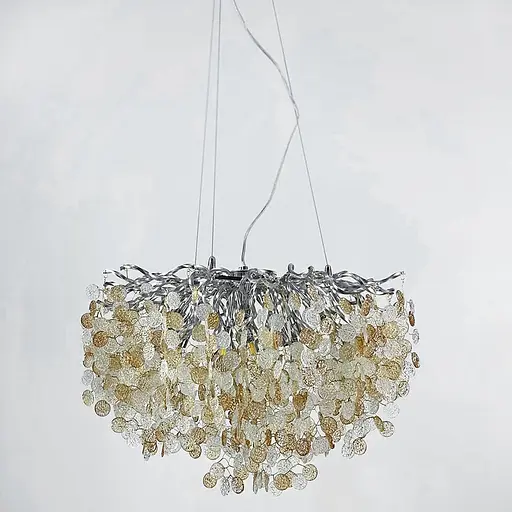 Люстра в хромовом корпусе с пластинами из комбинированного стекла Line.F MD 9046 CH - фото 3