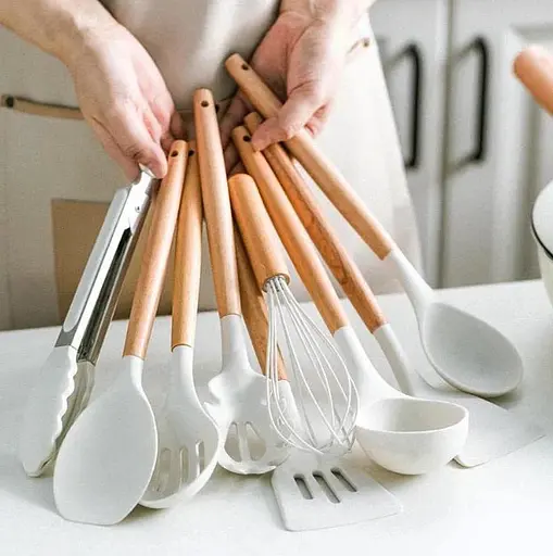 Набір кухонного приладдя A-plus Kitchenware Set з дощечкою Білий - фото 5