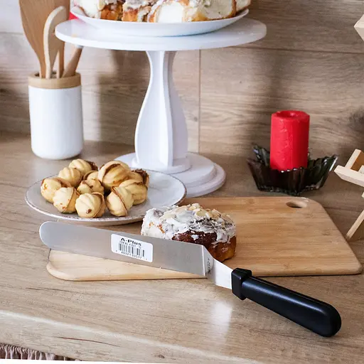 Шпатель кондитерський вигнутий палетка лопатка кондитерська з нержавіючої сталі 36.5 см, A-plus 85677 - фото 5