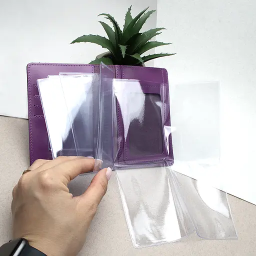 Обложка на права женская кожаная HC-18 (фуксия) на права старого образца - фото 4