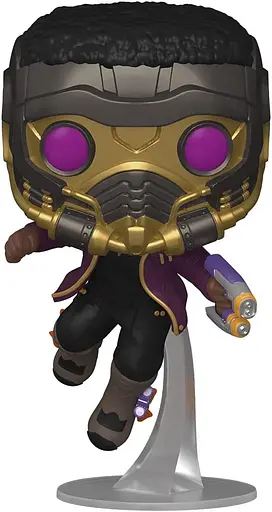Фигурка Funko Pop Фанко Поп Что, если…? Т'Чалла Звездный Лорд What If...? T'Challa Star Lord 10 см (Уценка) WI TS 871 Sell - фото 2