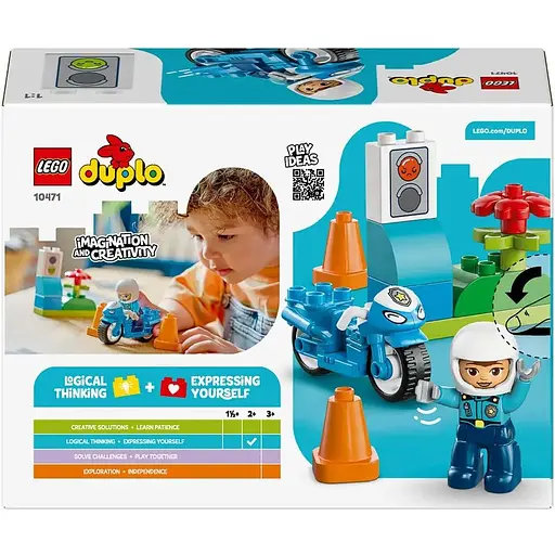Конструктор LEGO DUPLO Town Синій поліцейський мотоцикл 11 деталей (10471) - фото 11