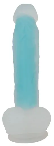 Фаллоимитатор Glow in the Dark Silicone Dildo 20.5 см голубой - фото 3