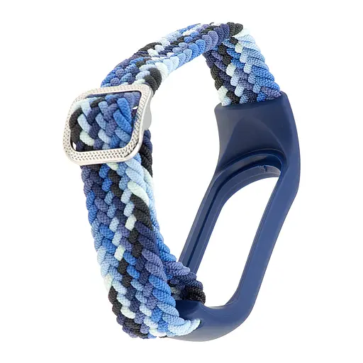 Ремінець Braided Buckle Enhanced Mi Band 3/4/5/6/7 Navy Синій Білий - фото 2