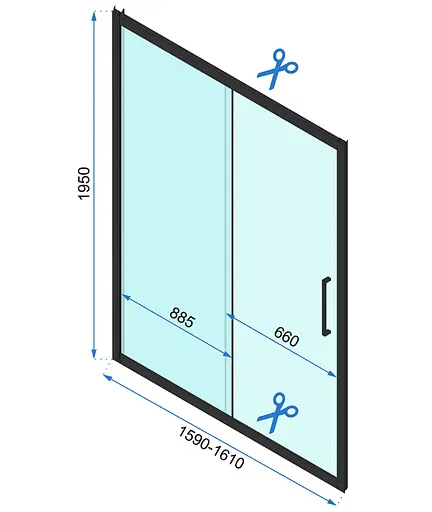 Душова кабіна Rea Rapid Slide 90x160 black REA-K6422 + REA-K6406, Чорний матовий, Універсальна, прозорий - фото 6