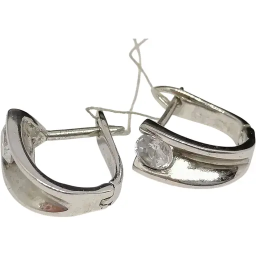 Срібні сережки Гранд Стиль з фіанітами. С2129