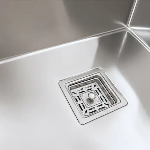 Кухонная мойка Platinum Handmade HSB 500x450x230 нержавейка (квадратный сифон 3,0/1,0), Нержавеющая сталь - фото 6