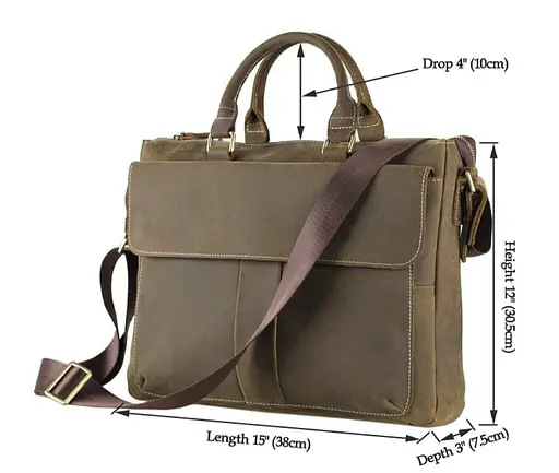 Мужская сумка из лошадиной винтажной кожи в коричневом цвете John McDee 38х7.5х30.5 см sum0028400 - фото 3