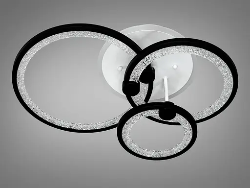 LED люстра с пультом, диммером и цветной подсветкой, 70W, черная - фото 4