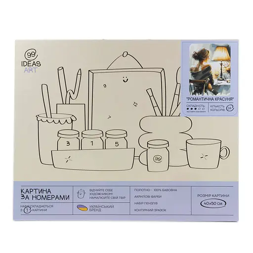 Набір для розпису по номерах "Романтична красуня" 40*50 см, IDEA2-GX47574, ТМ "99IDEAS" - фото 4