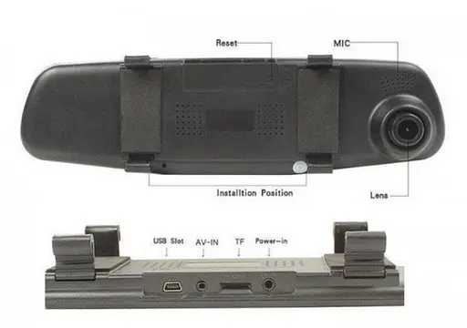 Зеркало авторегистратор 1433 экран 4,3" FHD 2 камеры - фото 10