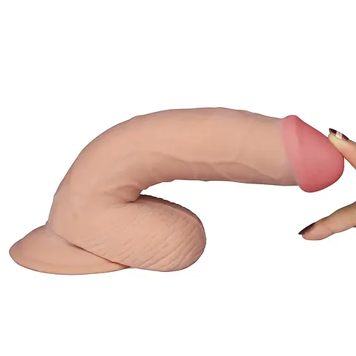Реалістичний вібратор Lovetoy The Ultra Soft Dude 20 см тілесний - фото 3