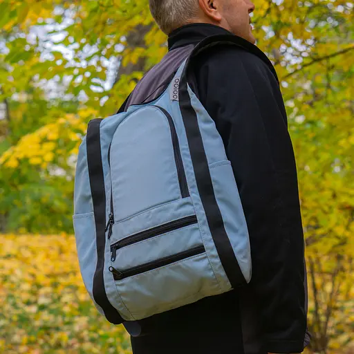 Рюкзак-антивор OOLOO Капля 45х27х14 см, светло-голубой 649/306 - фото 6