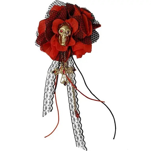 Брошь - заколка Santa Muerte New с подвесками - фото 1