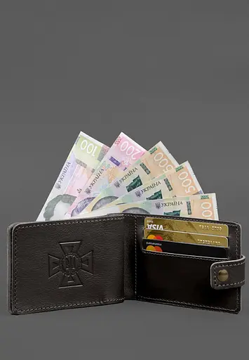 Кожаная обложка-портмоне на удостоверение ГСЧС темно-коричневая - фото 5