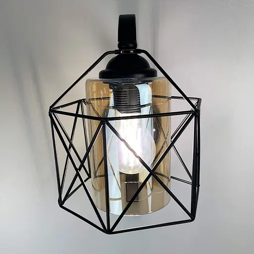 Металлическое бра в стиле Лофт в черном корпусе Арт. W 8180/1 Line F - фото 4