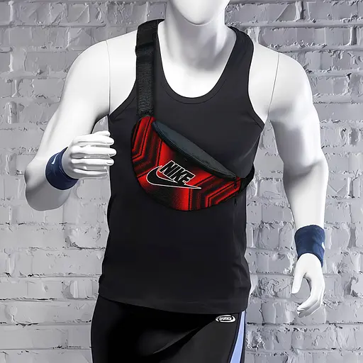 Сумка-бананка Nike мужская/женская спортивная 32×16 см с расширителем поясная сумка или сумка через плечо (3738) - фото 2