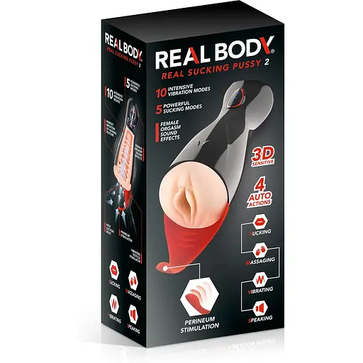 Преміум-вібромастурбатор Real Body - Real Sucking Pussy 2 - фото 6