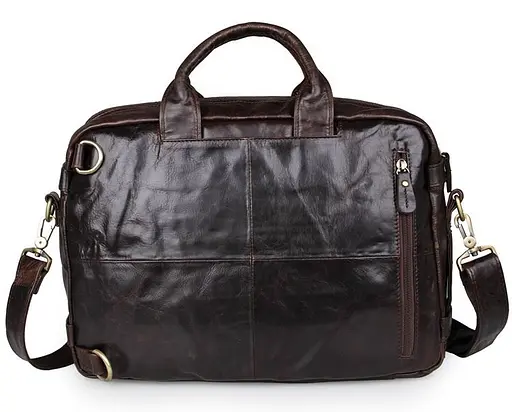 Чоловіча шкіряна сумка John McDee 38х13х29 см sum0026644 - фото 4