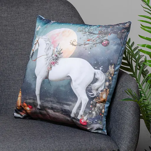 Подушка декоративна Home Line Єдиноріг в Різдво 40х40 см (197709) - фото 2