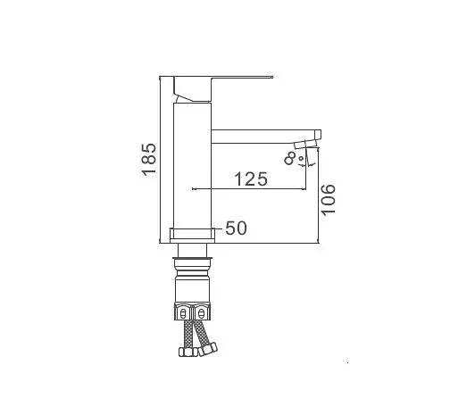 F10802 (H802) Змішувач для умивальника нержавіюча сталь гайка Ø35 Frap 1/10 Нержавіюча сталь - фото 2