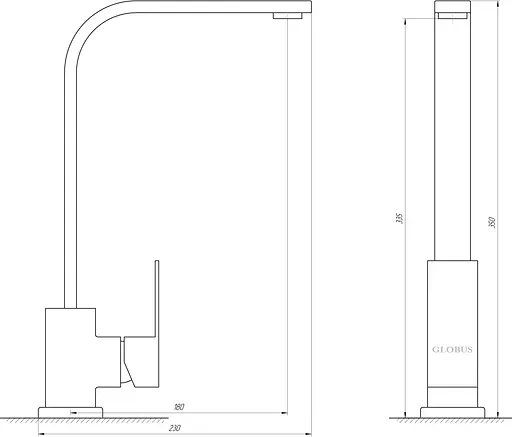 Змішувач для кухні Globus Lux Sicilia SBQ-203S Нержавіюча сталь - фото 4