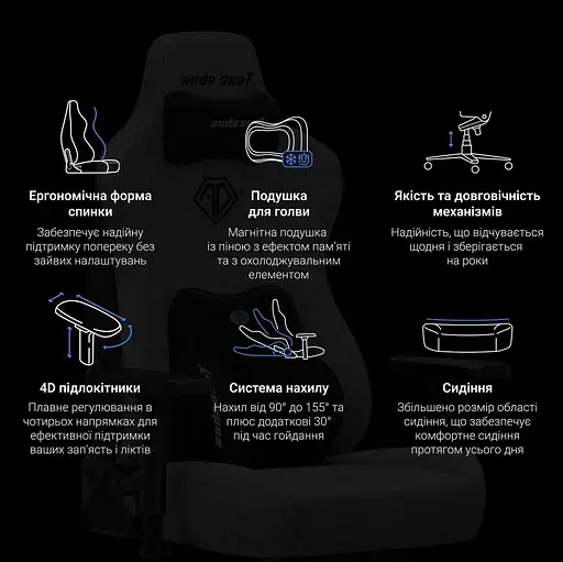 Игровое кресло Anda Seat Kaiser 3E Grey Fabric Size XL (AD23YC-XL-09-G-CF-G01) - фото 8