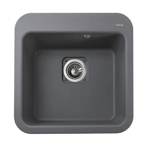 Гранітна мийка Globus Lux Barbora сірий металік 510x510 мм А0003, Сірий - фото 2