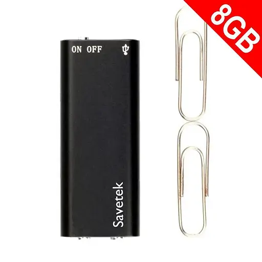 Найменший диктофон Savetek 200 (GS-R01s), 8 ГБ пам'яті, активація запису голосом, 96 годин запису, Оригінал (100301-2) - фото 3