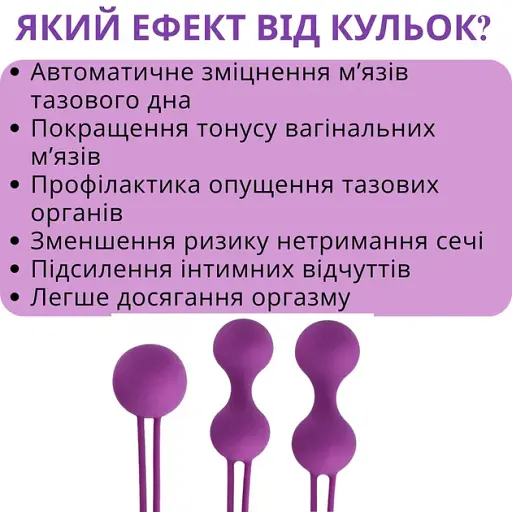 Набор вагинальных шариков I’MCUM Kegel Ball Силиконовые Фиолетовые 3 шт (IM-KGE001) - фото 7