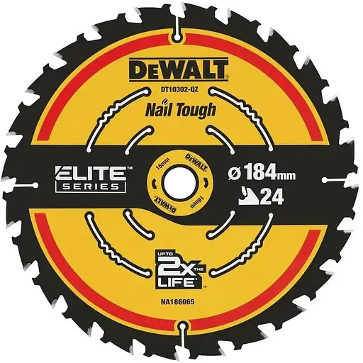 Диск пиляльний DeWalt Elite Extreme 184х16х24 мм (DT10302)