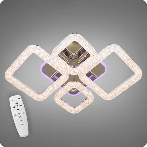 Люстра світлодіодна 517 Dlight 3color з пультом 80Вт Хром (01781) - фото 1