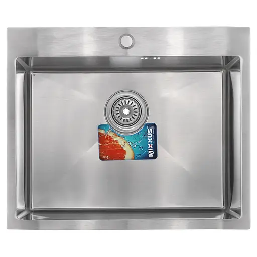 Кухонная мойка Mixxus MX6050-185x1.0 satin MX0657, Нержавеющая сталь - фото 1
