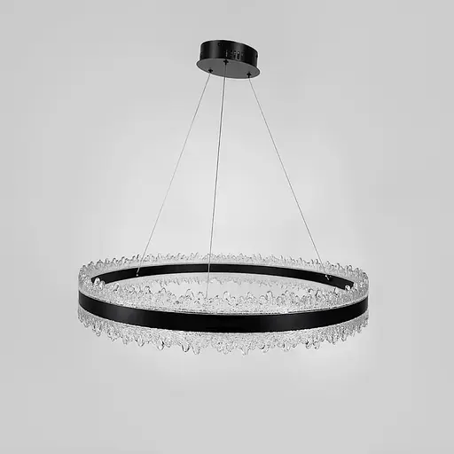 Волшебная подвесная люстра в черном корпусе с кольцом Ø 60 см | Ст. MJ304-600 BK | Line F - фото 2