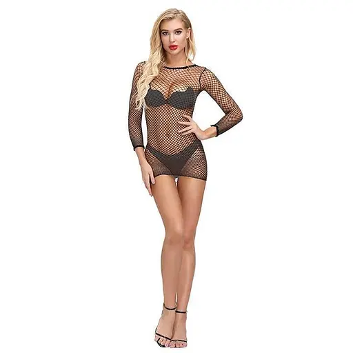 Міні-сукня відкрита та спокуслива S/M/L чорна K0758-1 - фото 2