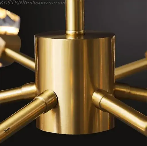 Светодиодная хрустальная люстра Изумруд 8612 (Золотая) на 6 плафонов - фото 3