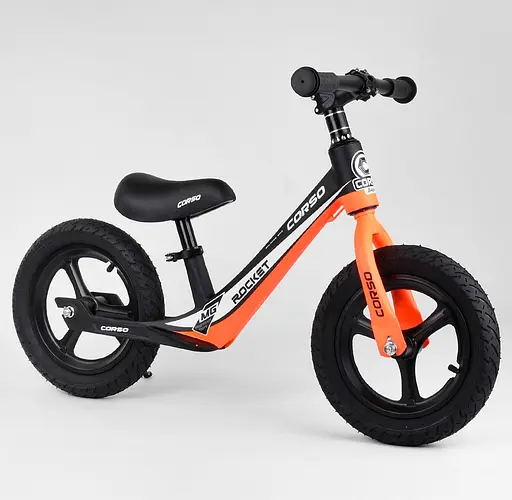 Біговел дитячий Corso 25825 колеса надувні 12" з підніжкою - фото 2