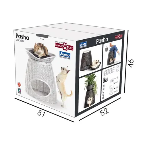 Домик для животных пластиковый PASHA 52x50x46/55h антрацит - фото 4