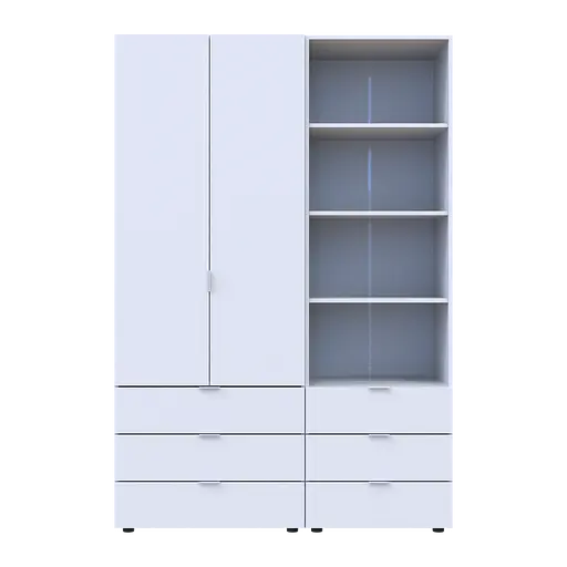 Шафа для одягу Doros Гелар Білий 2ДСП з пеналом 137.5х49.5х203.4 (42005162) - фото 4