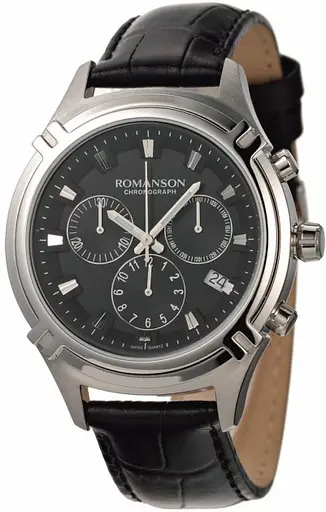 Часы Romanson TL2614HMWH BK кварц. Chronograpaph