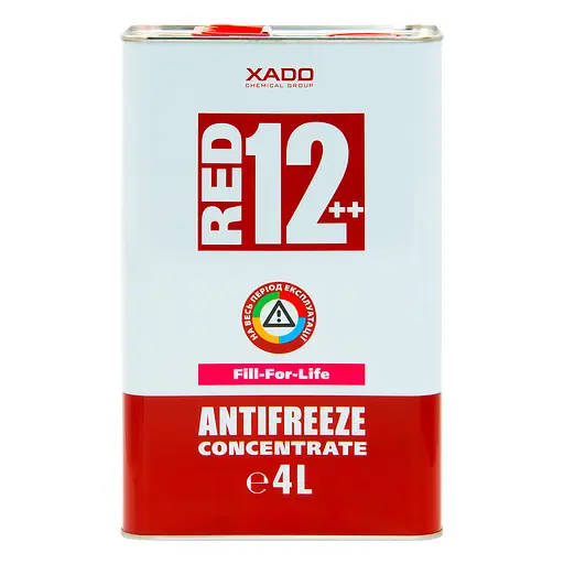 Антифриз Xado Antifreeze Red 12++ красный концентрат 4л(XA 50308_1) - фото 1