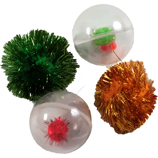 Набір іграшок для котів Fox 2 пластикові кулі та 2 шурхотливі іграшки - фото 1