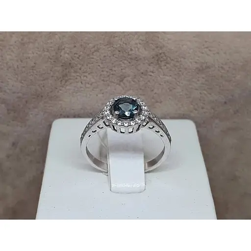 Серебряное кольцо Агни Алина с топазом. 1691/9р-TLB 17,5 - фото 4