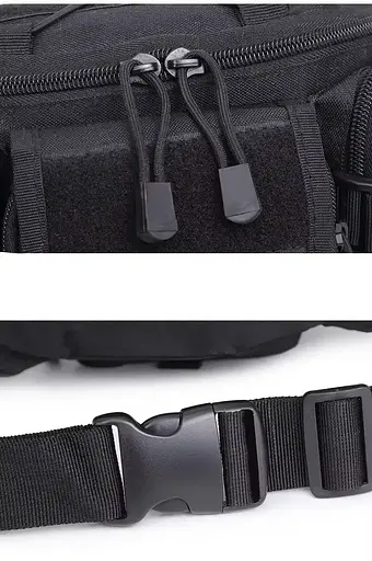 Тактична сумка бананка на пояс (Чорна) - фото 7