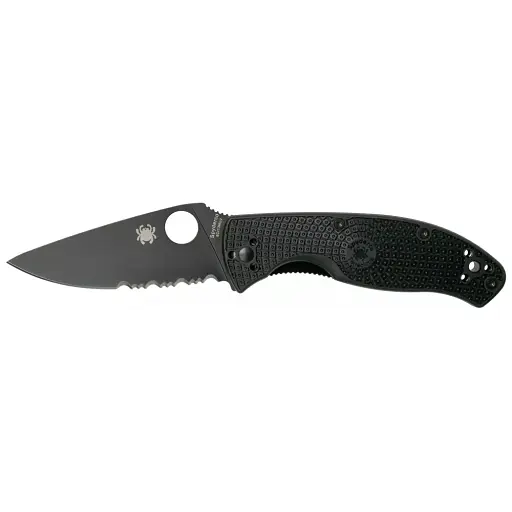 Ніж Spyderco Tenacious Black Blade Half Serrated Lightweight
