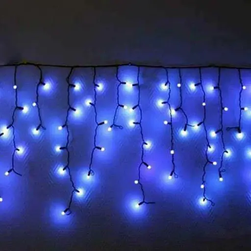 Наружная новогодняя гирлянда бахрома (черная проволока) Xmas W-2 5x0.6 м 120 LED Синий - фото 1