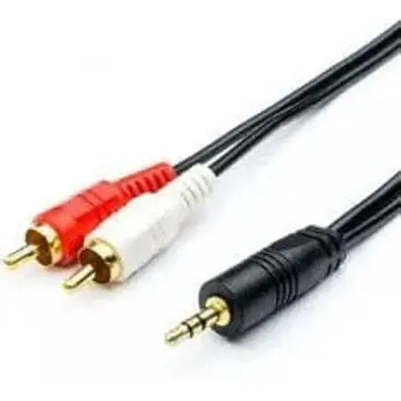 Кабель Atcom Audio mini-jack M > 2 RCA M пакет длина 1.8 м