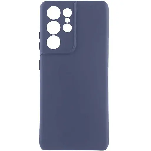 Чехол TPU GETMAN Liquid Silk Full Camera для Samsung Galaxy S22 Ultra Синий / Midnight Blue